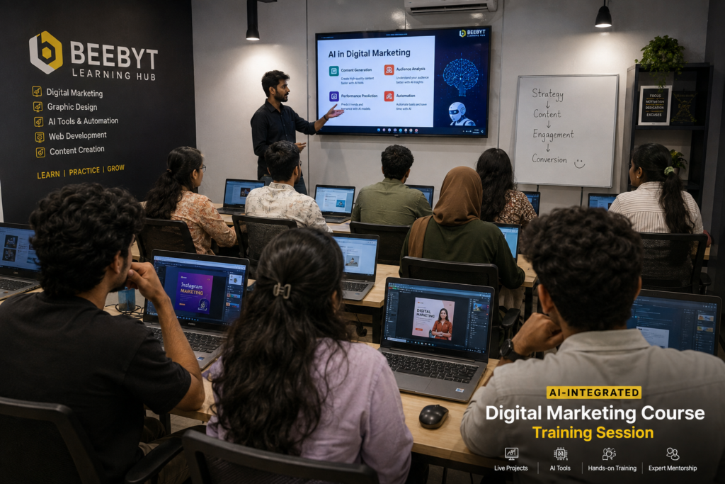 "AI-integrated digital marketing course training session"